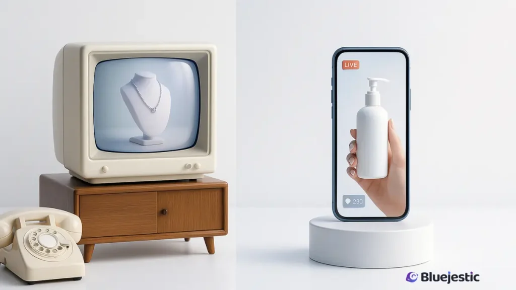 live social shopping vs qvc example.